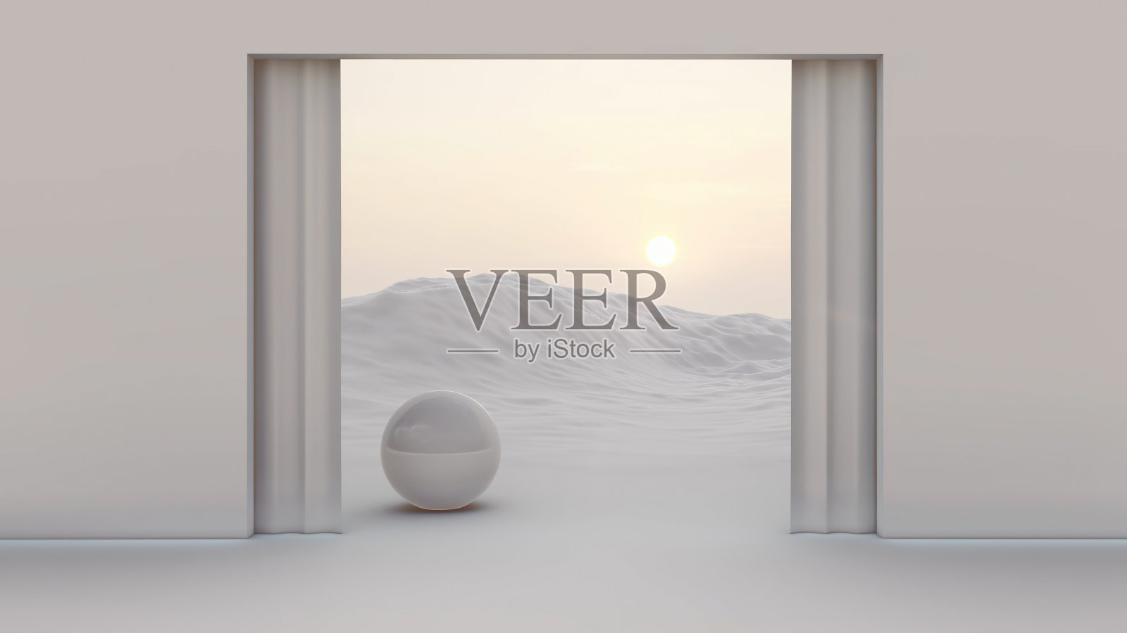 宁静超现实主义的大门和景观创意设计照片摄影图片