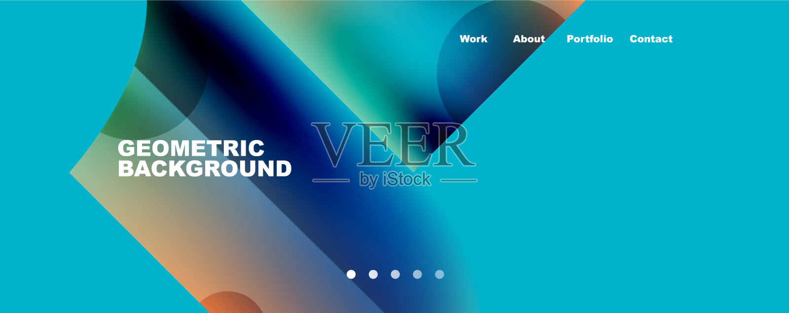 圆形元素和几何线条插画图片素材