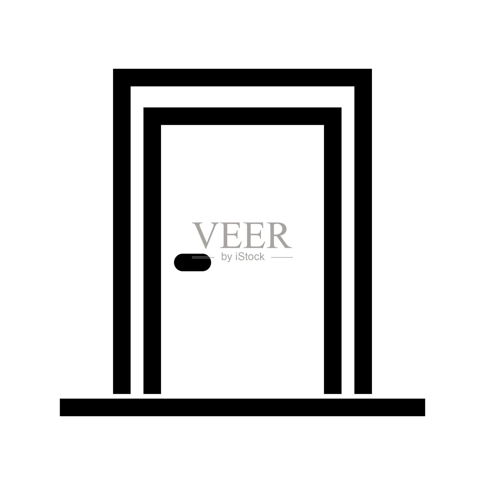 简单的入口门图标。向量。插画图片素材