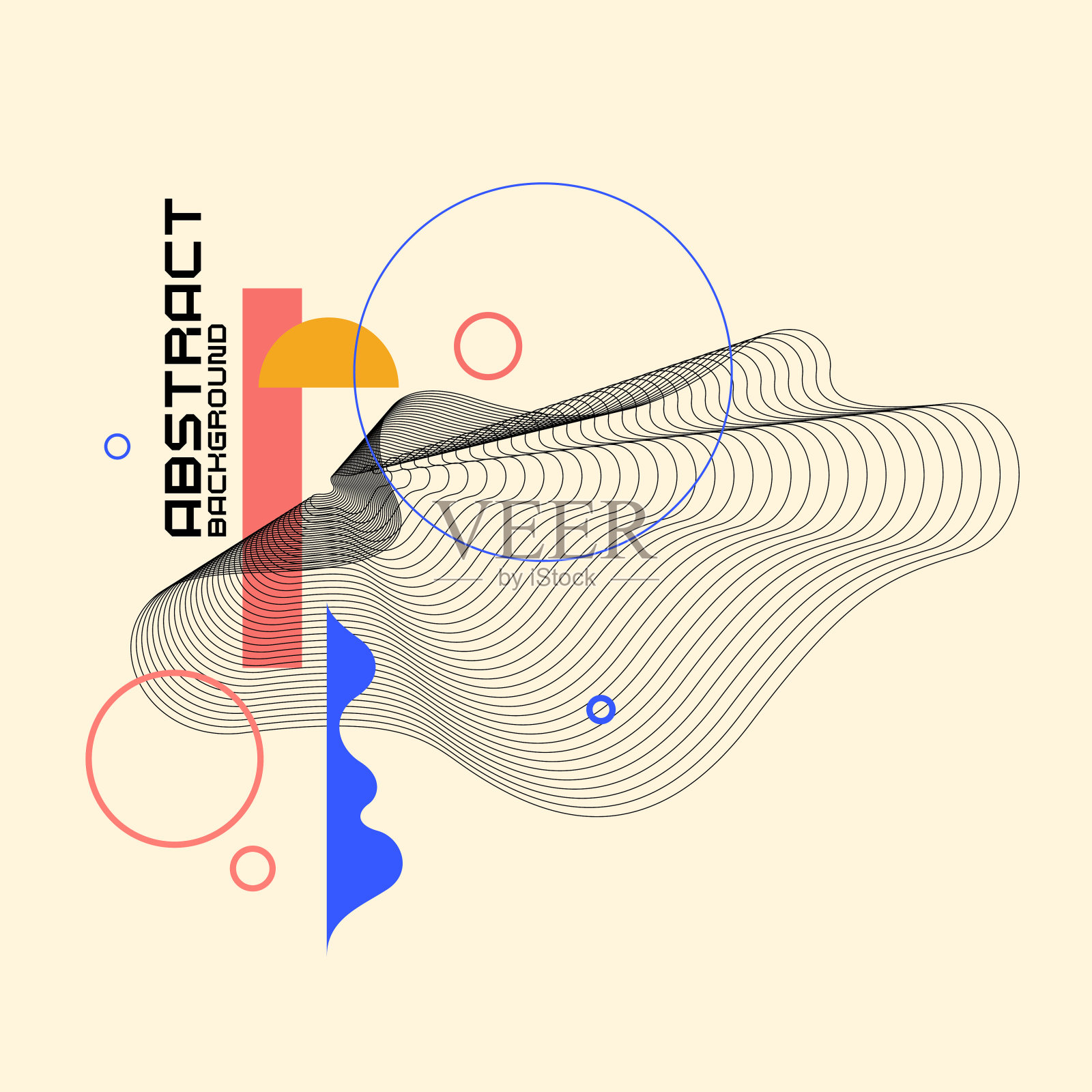 几何形状的构图。抽象的设计背景。插画图片素材