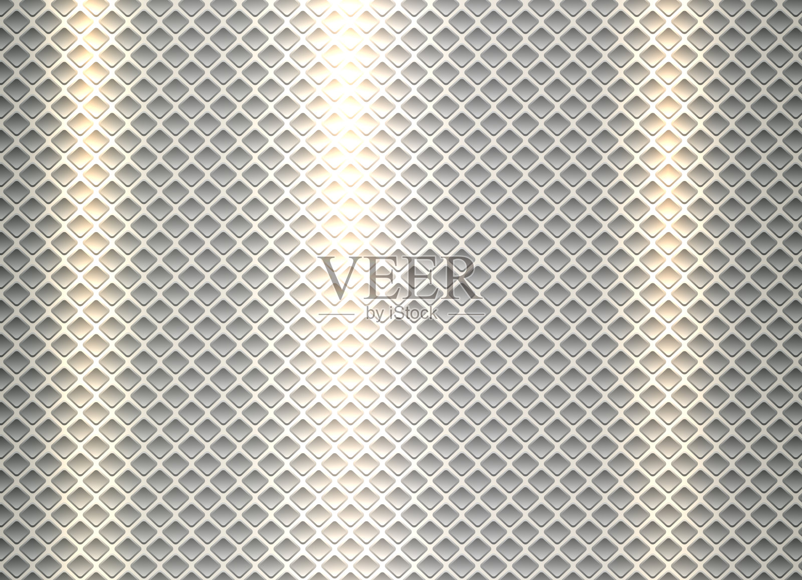 银灰色闪亮的金属背景与方形穿孔图案。插画图片素材