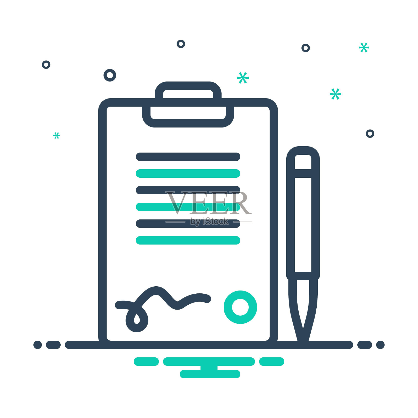 签名的合同插画图片素材