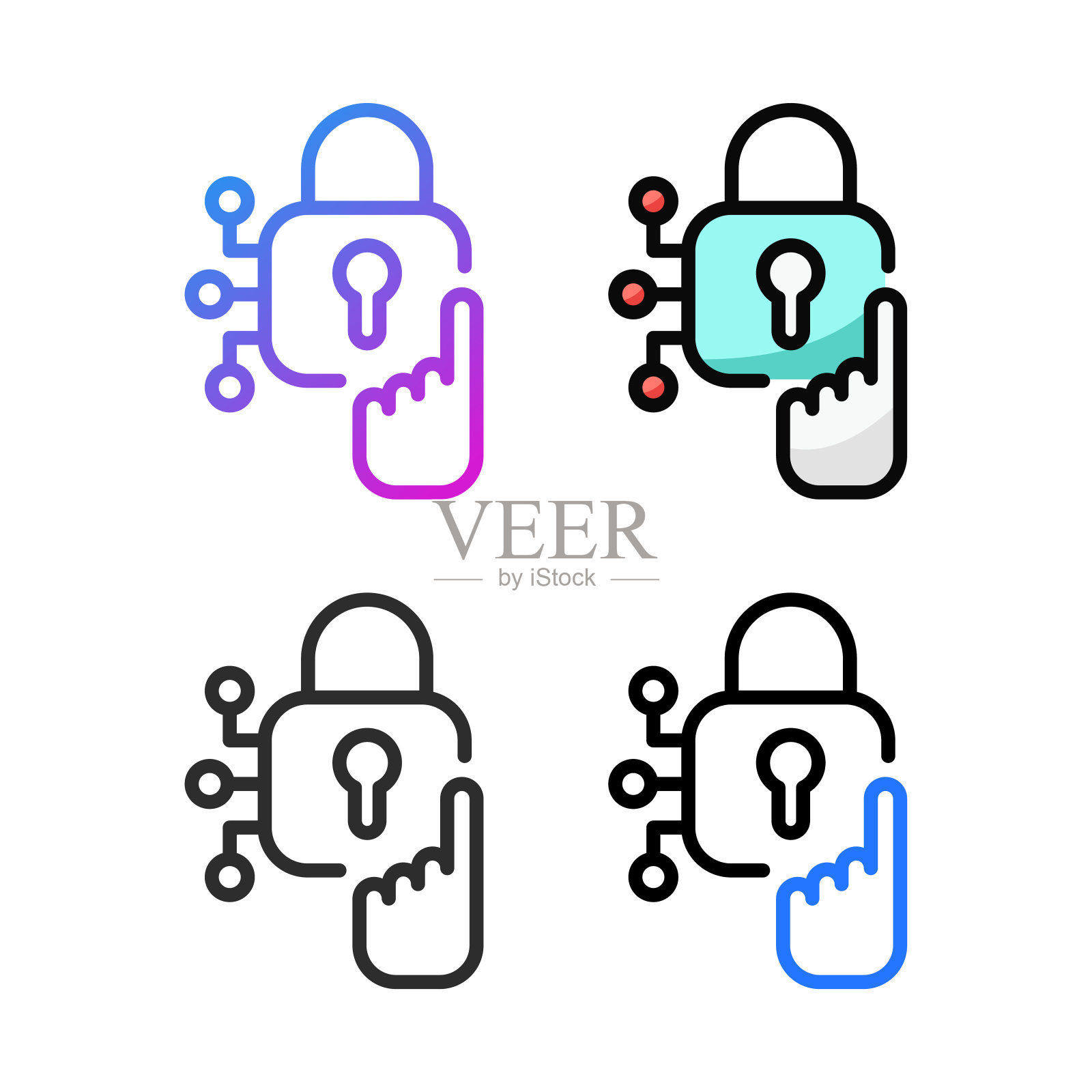 四种颜色的访问图标设计图标素材