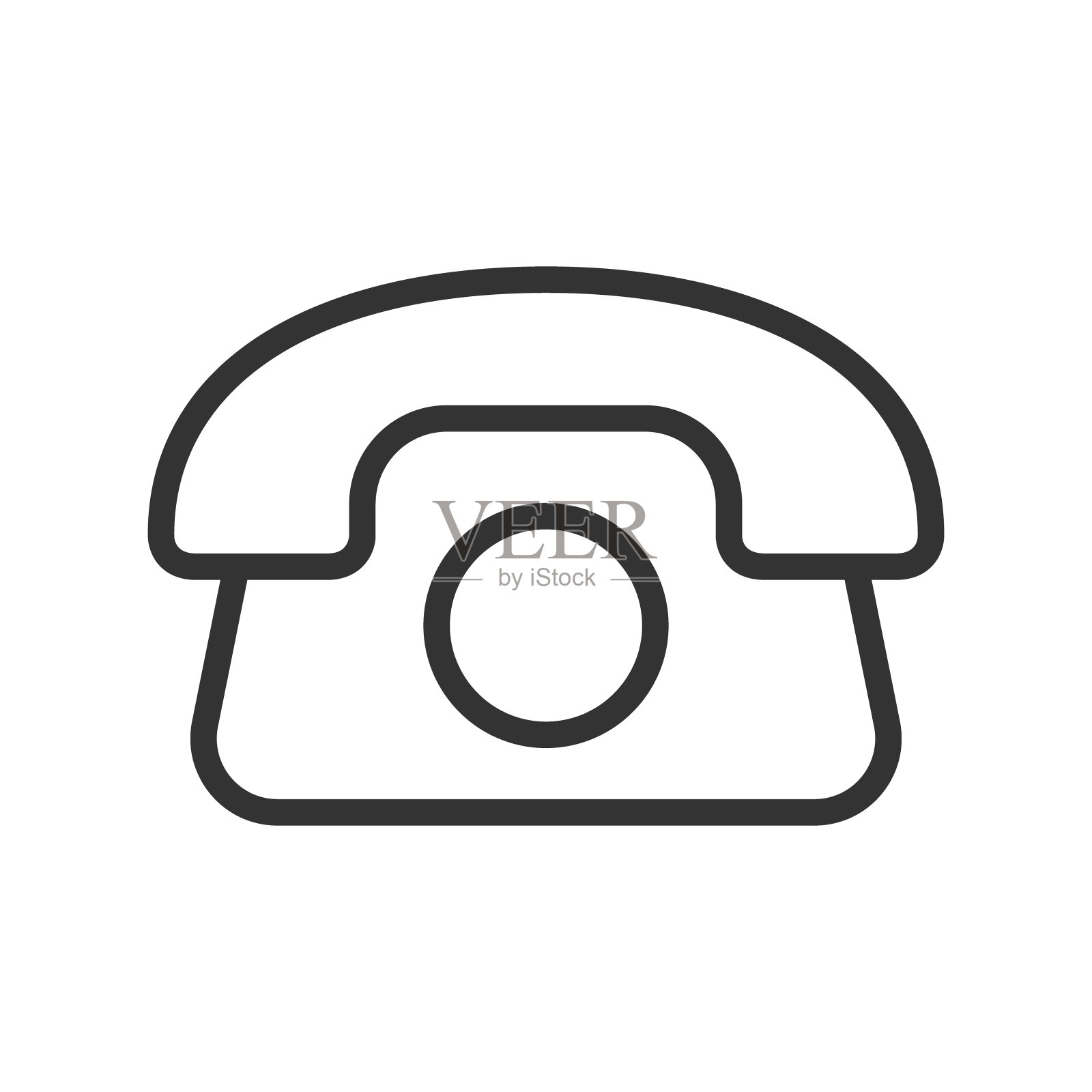 电话轮廓矢量图标隔离在白色背景。电话线图标的网页，移动和用户界面设计。插画图片素材