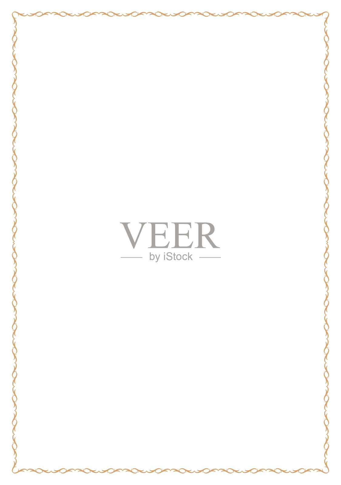 精美，薄，金色框架的信笺或A4文件。插画图片素材