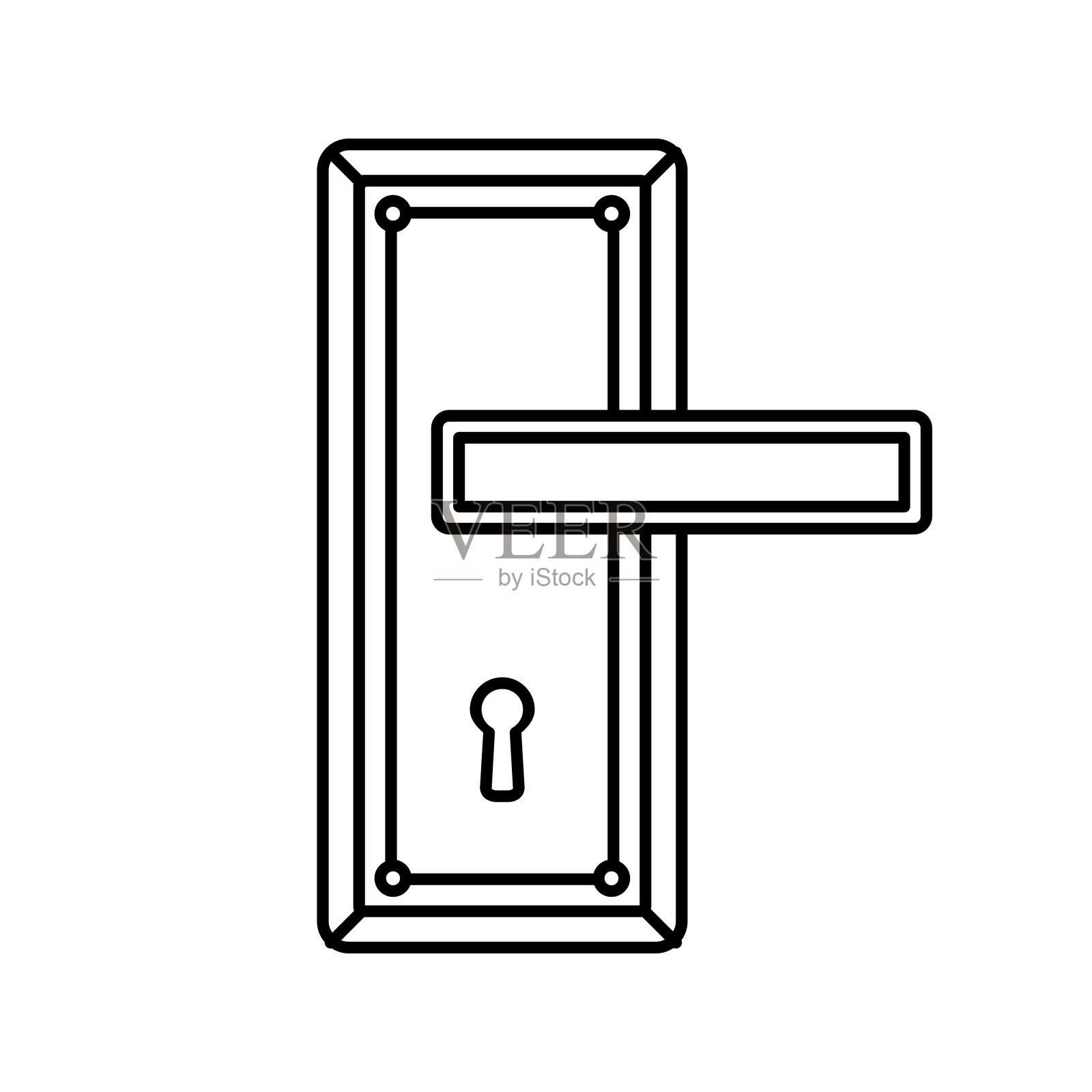 门把手提纲图标矢量插图插画图片素材