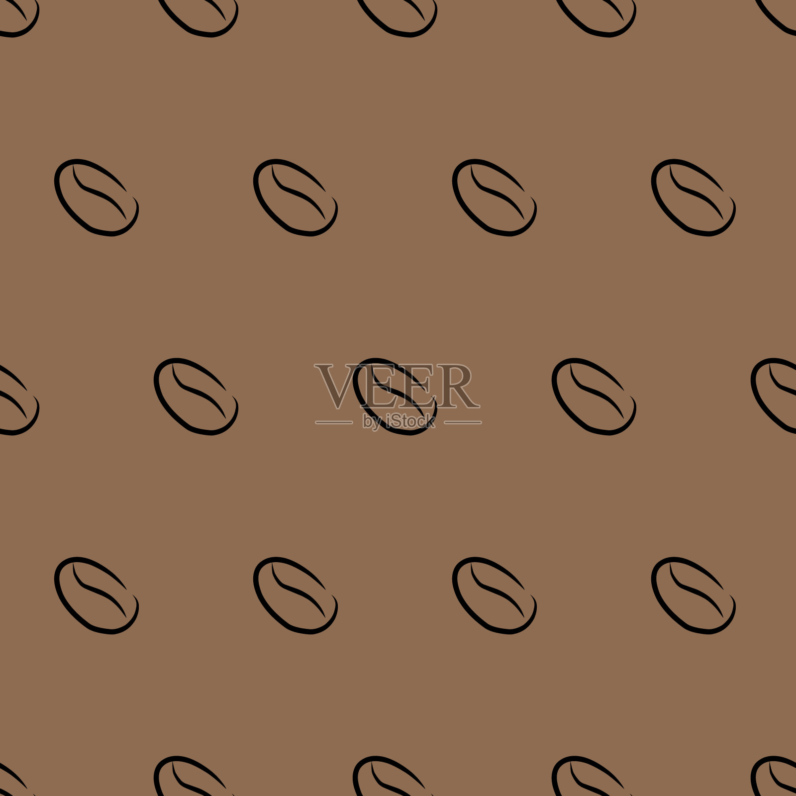 咖啡豆，无缝图案，矢量。插画图片素材