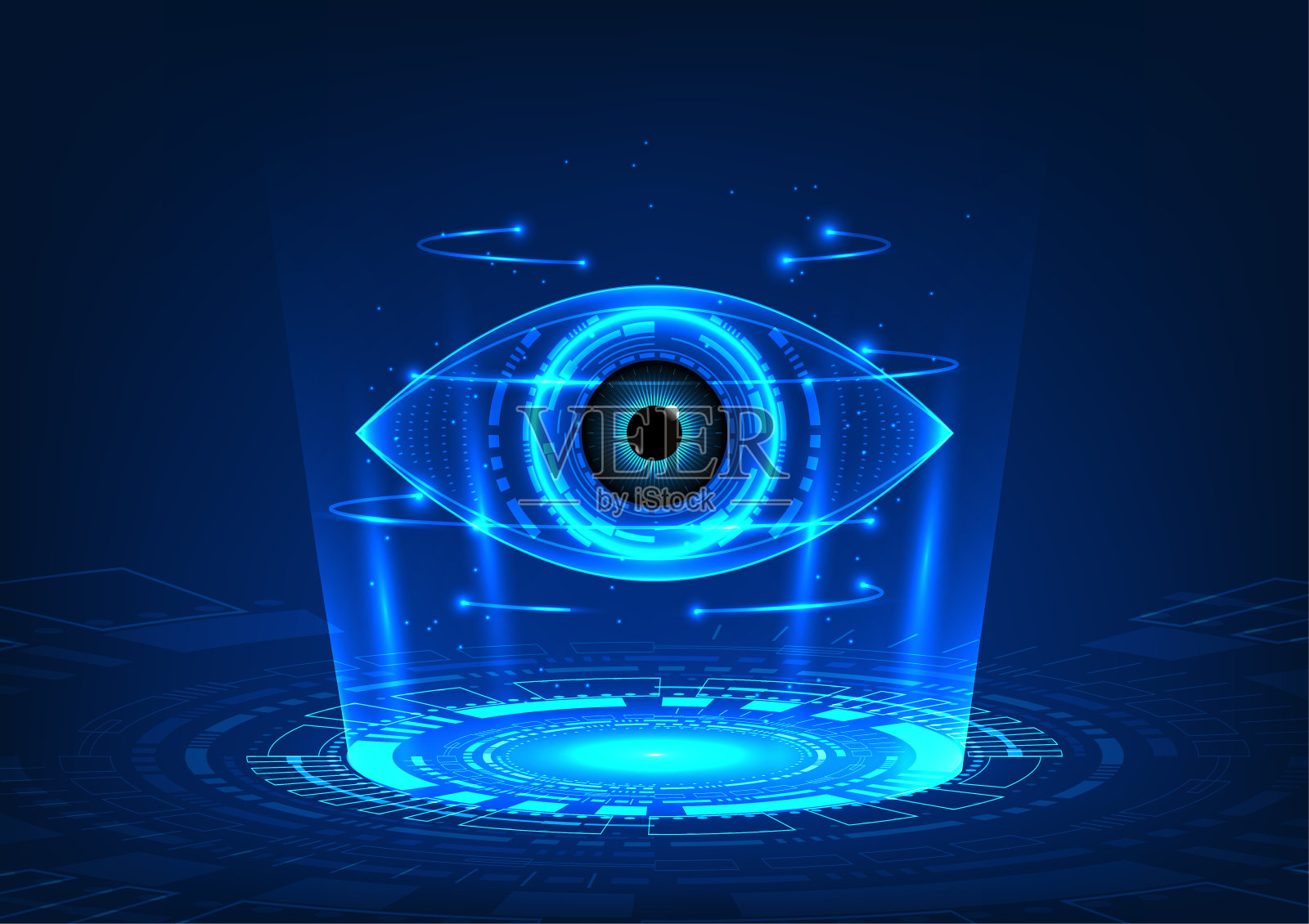 全息技术用技术圈投射技术之眼是指寻找有助于解决商业或人类问题以促进国家经济发展的新技术插画图片素材