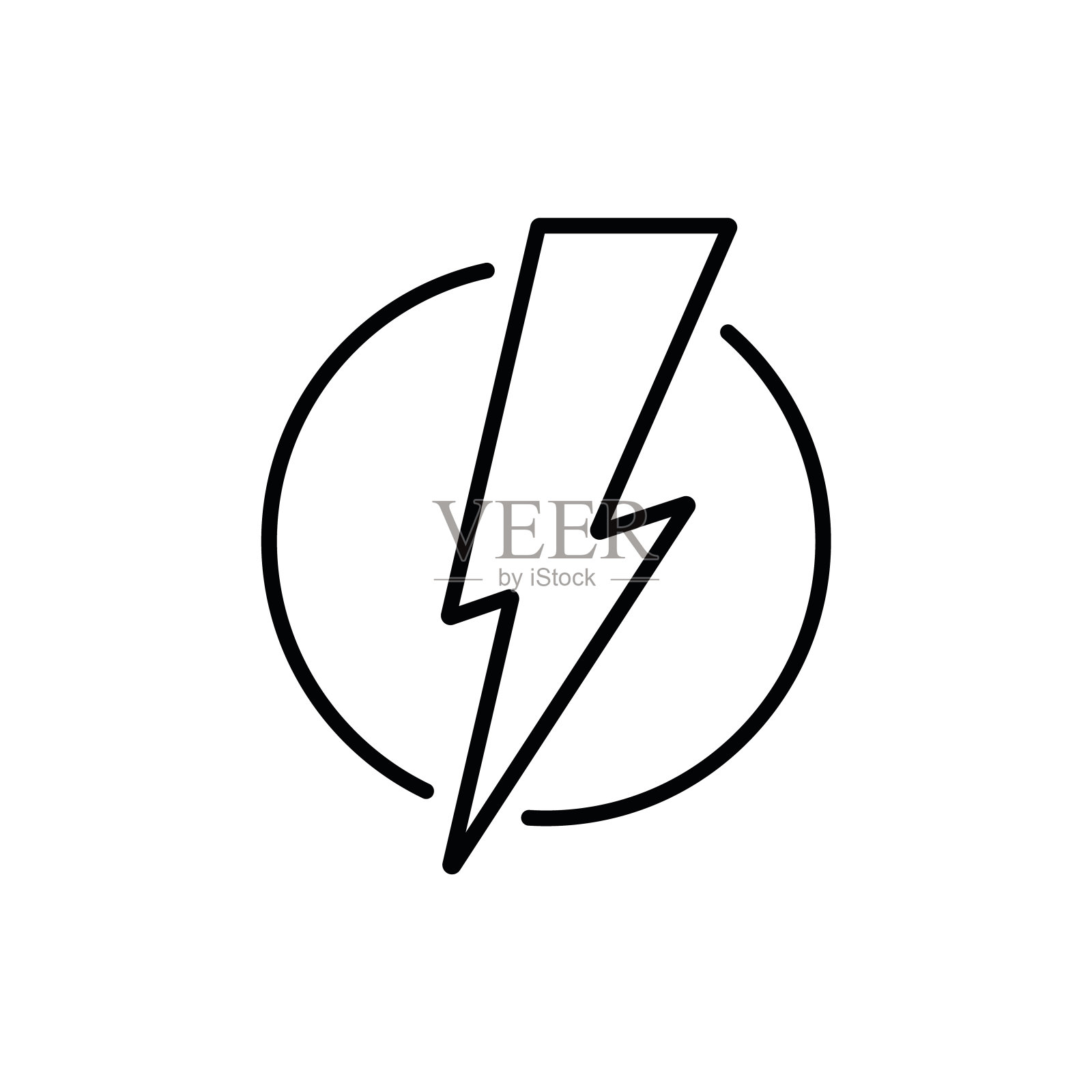 闪电线图标，标志矢量插画图片素材