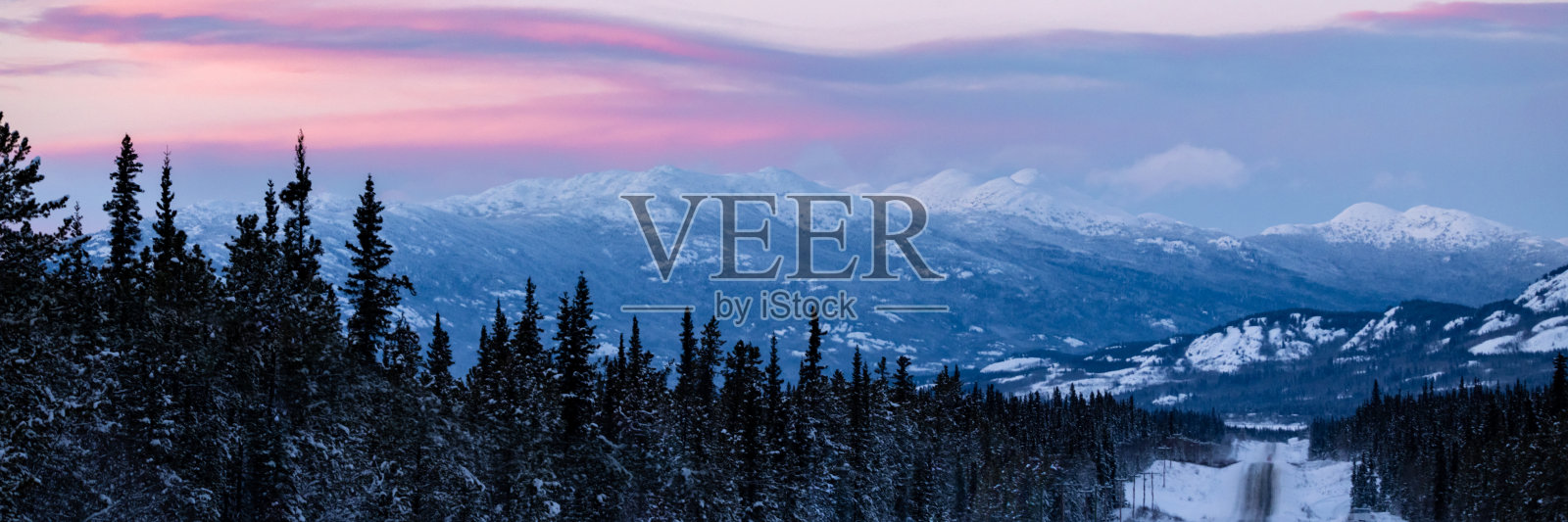 全景，全景视图育空地区景观，加拿大照片摄影图片