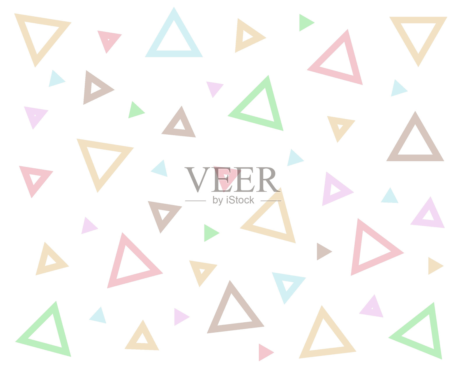 作为背景的一组三角形。矢量平面风格，形状插图孤立在白色背景上。插画图片素材