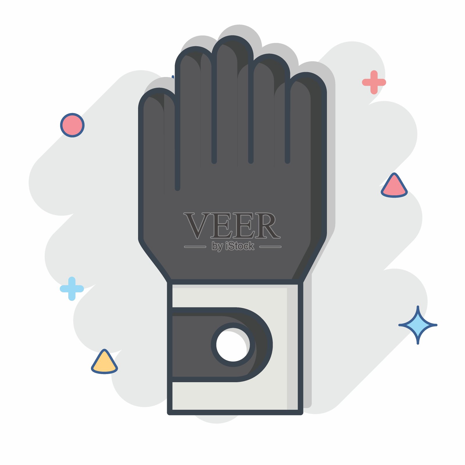 图标手套。与高尔夫球有关的标志。漫画风格。简单的设计可编辑。简单的说明插画图片素材