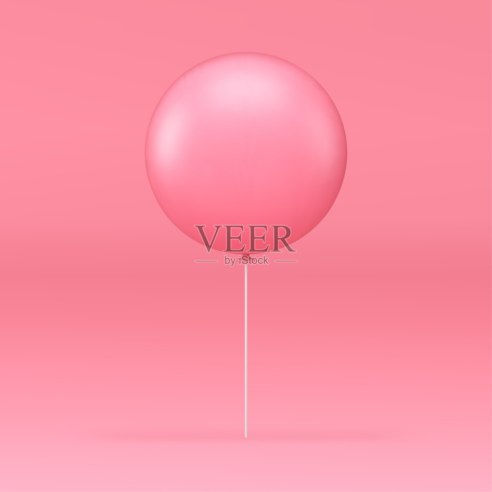 粉色气球上棒3d问候惊喜祝贺装饰元素现实的矢量插画图片素材