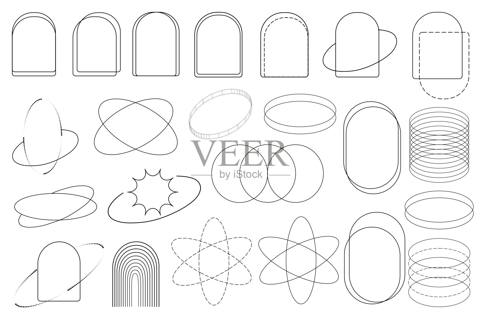 现代极简美学的线条元素插画图片素材