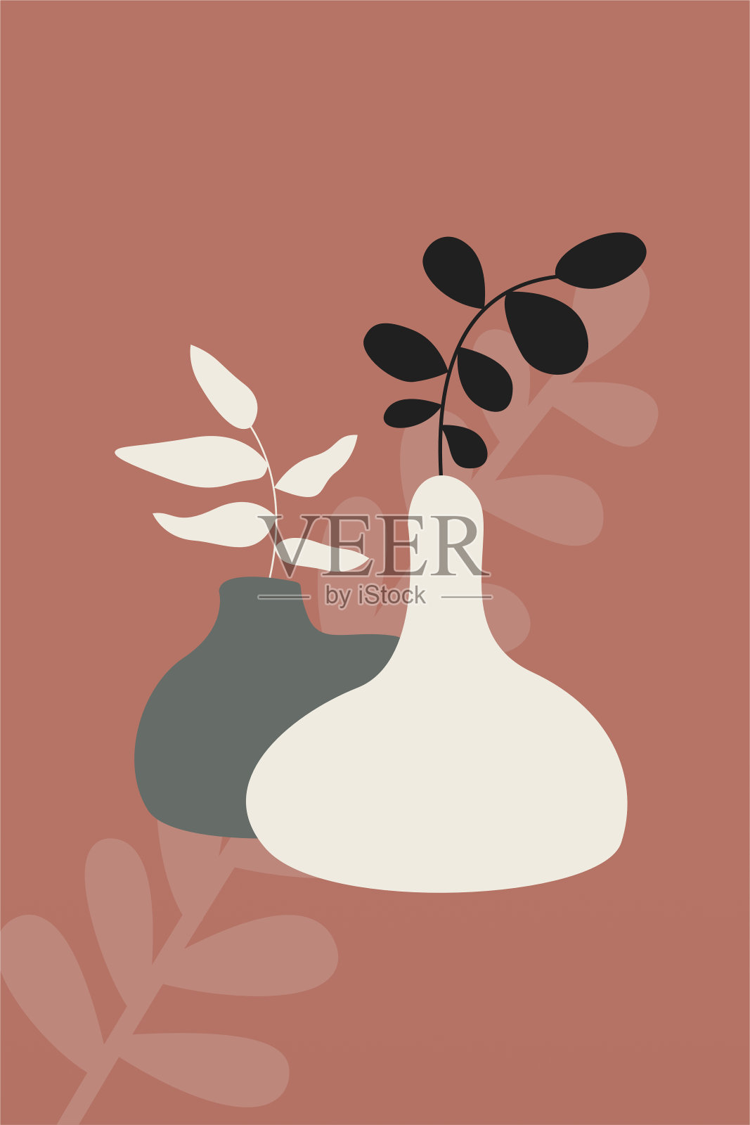 波西米亚北欧斯堪的纳维亚风格插画图片素材