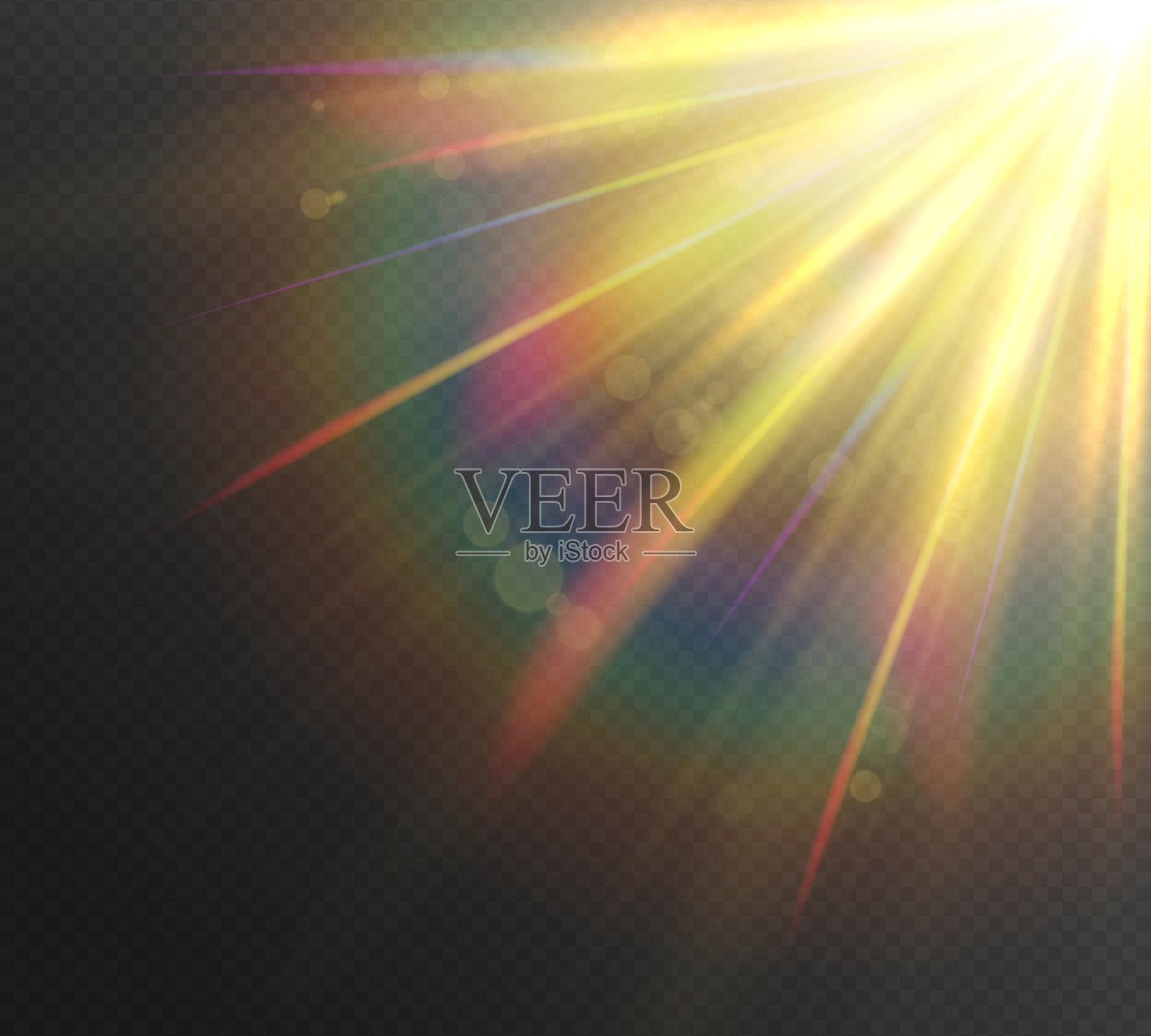 太阳，阳光，黎明，太阳的光芒。插画图片素材