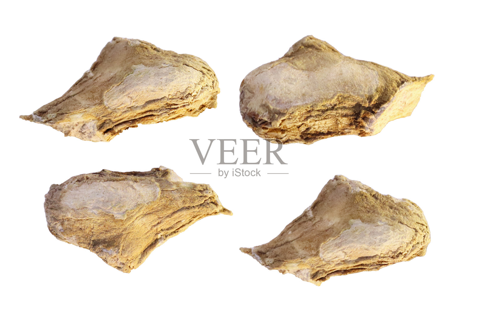 干姜微距拍摄在白色背景或近距离的干姜或南方孤立在白色。干姜根干有机姜或干阿德拉克在印度也被称为南方照片摄影图片