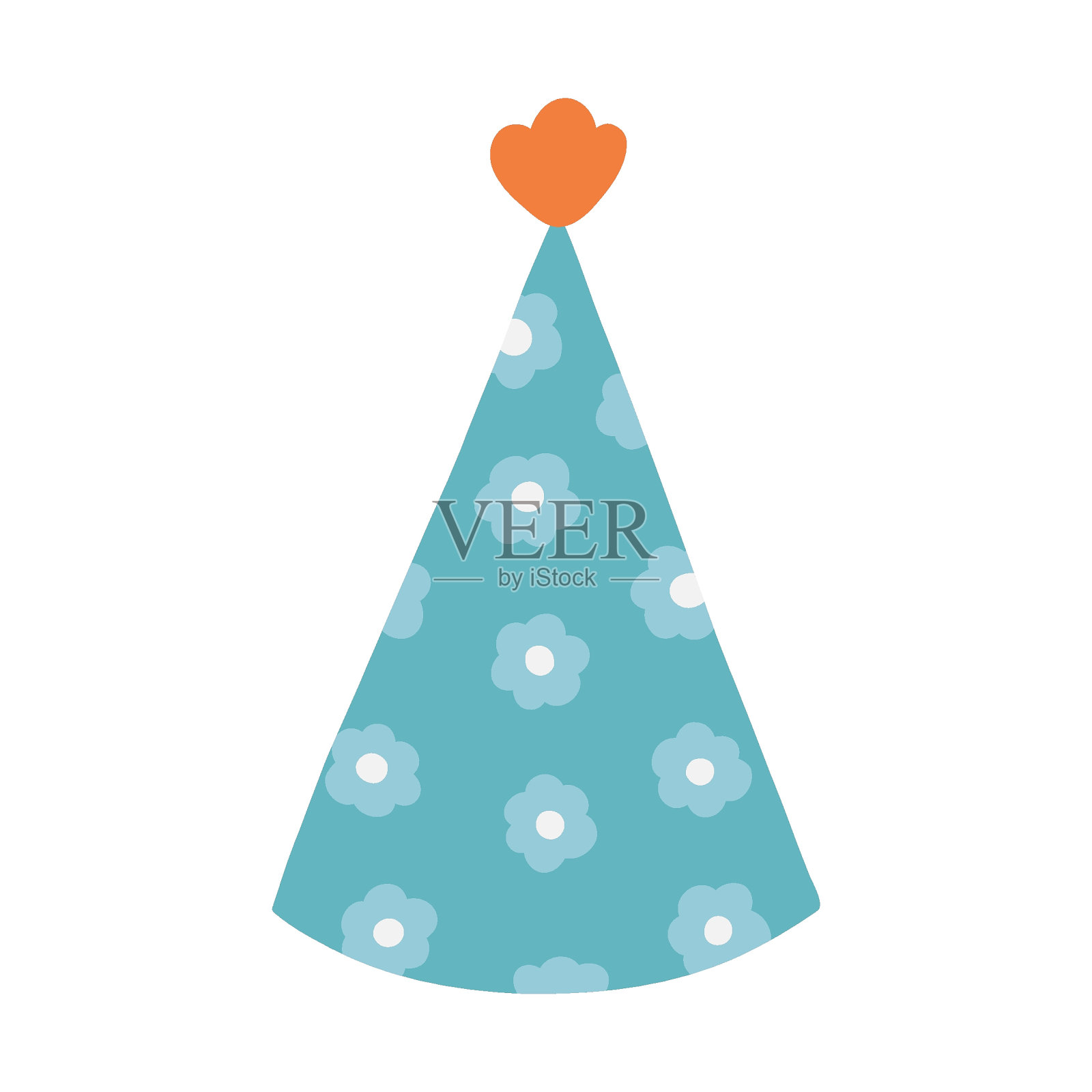 生日聚会帽在明亮的颜色与绒球上面。派对蛋筒和圣诞帽与可爱的装饰。手绘矢量插图剪贴画在彩色涂鸦风格孤立的白色背景插画图片素材