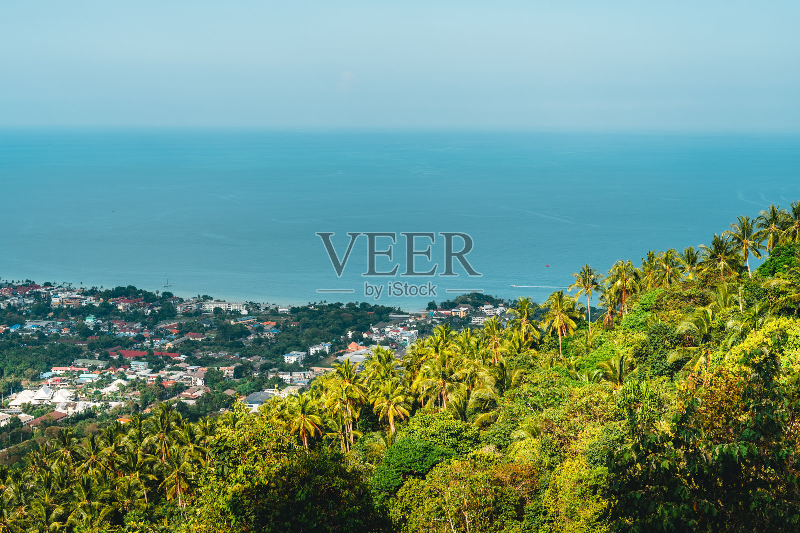 苏梅岛山上的海景照片摄影图片