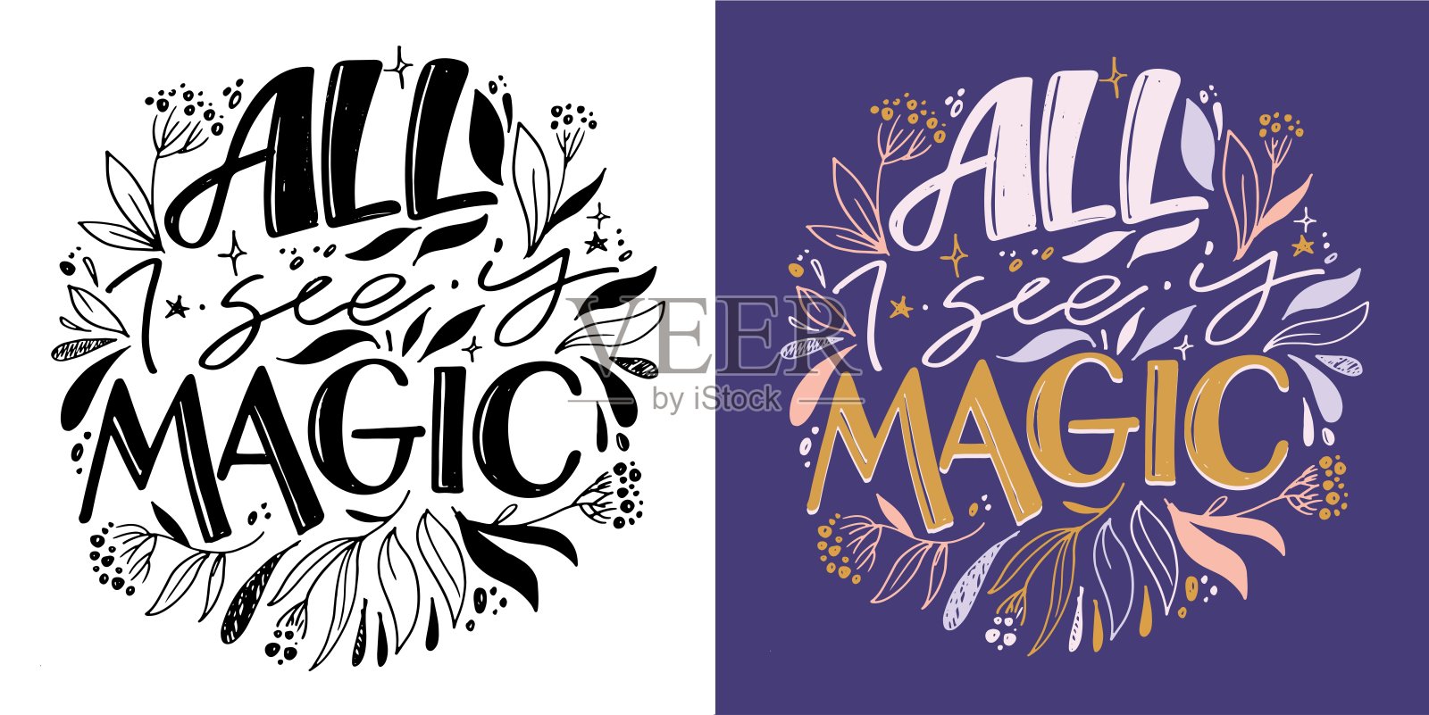 可爱的手绘涂鸦字母明信片，t恤设计，t恤艺术，马克杯打印。插画图片素材