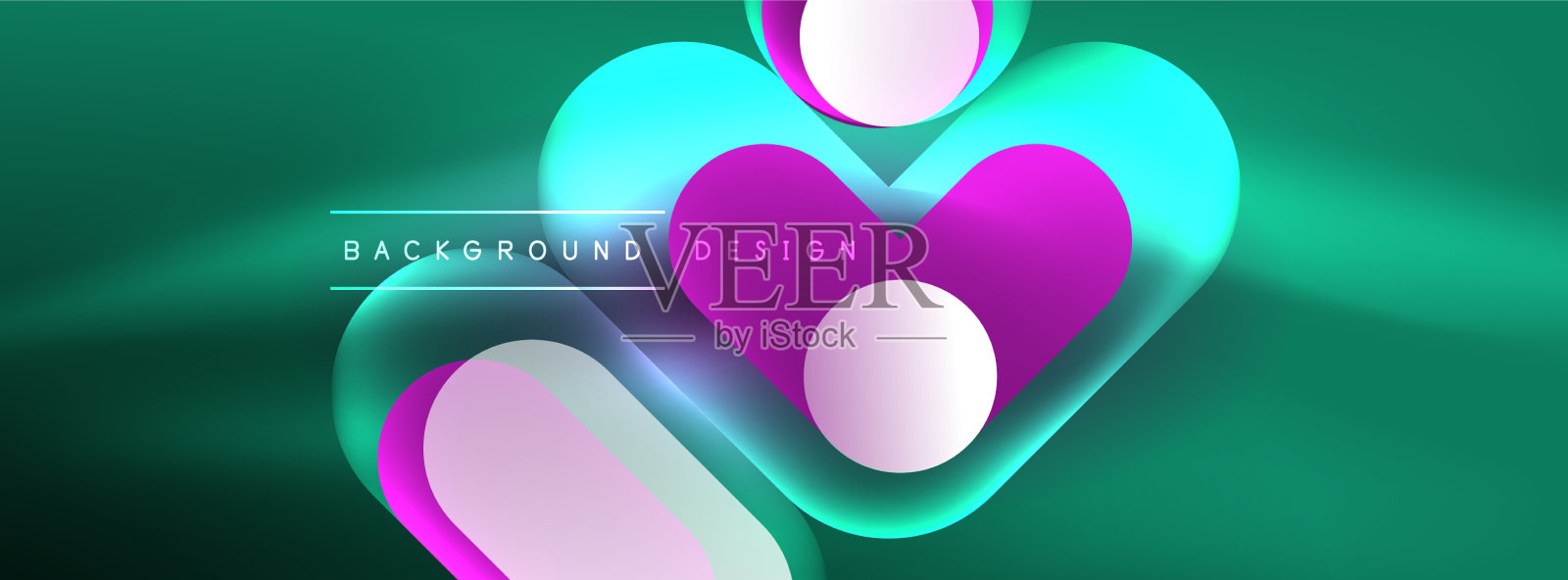 霓虹圆抽象背景模板插画图片素材