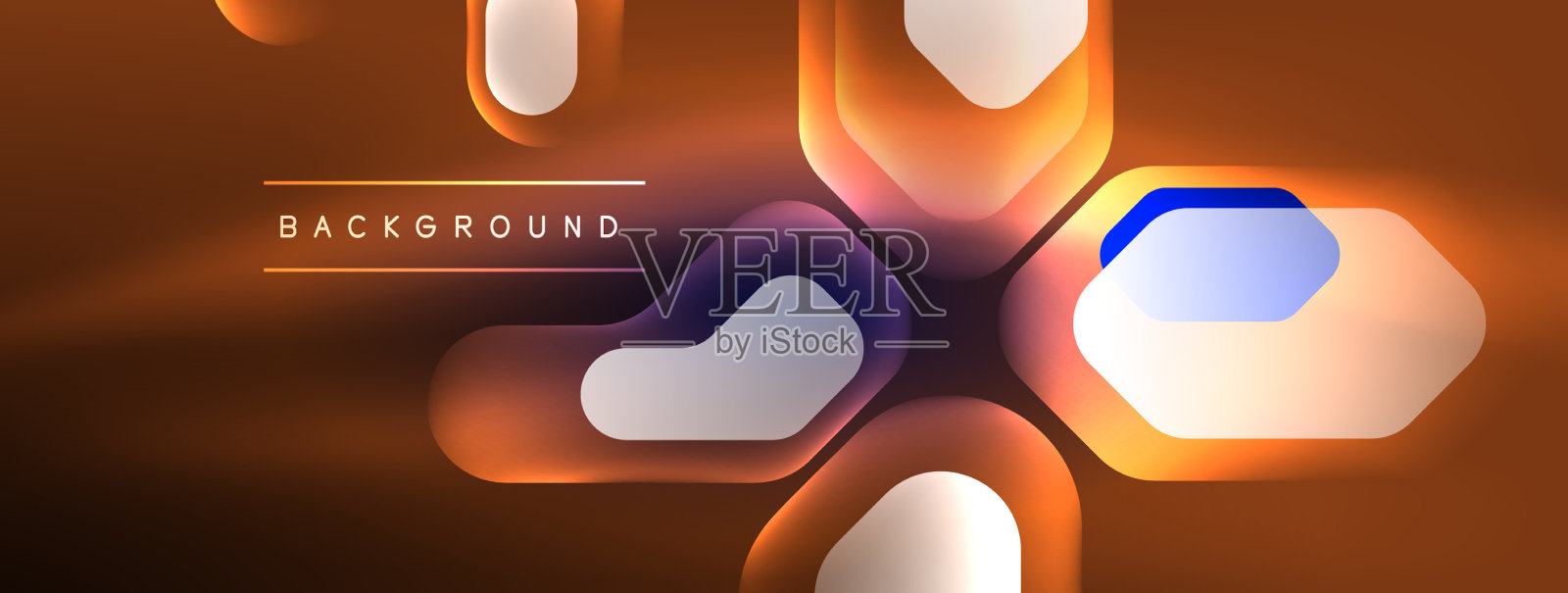 发光的霓虹几何元素抽象插画图片素材