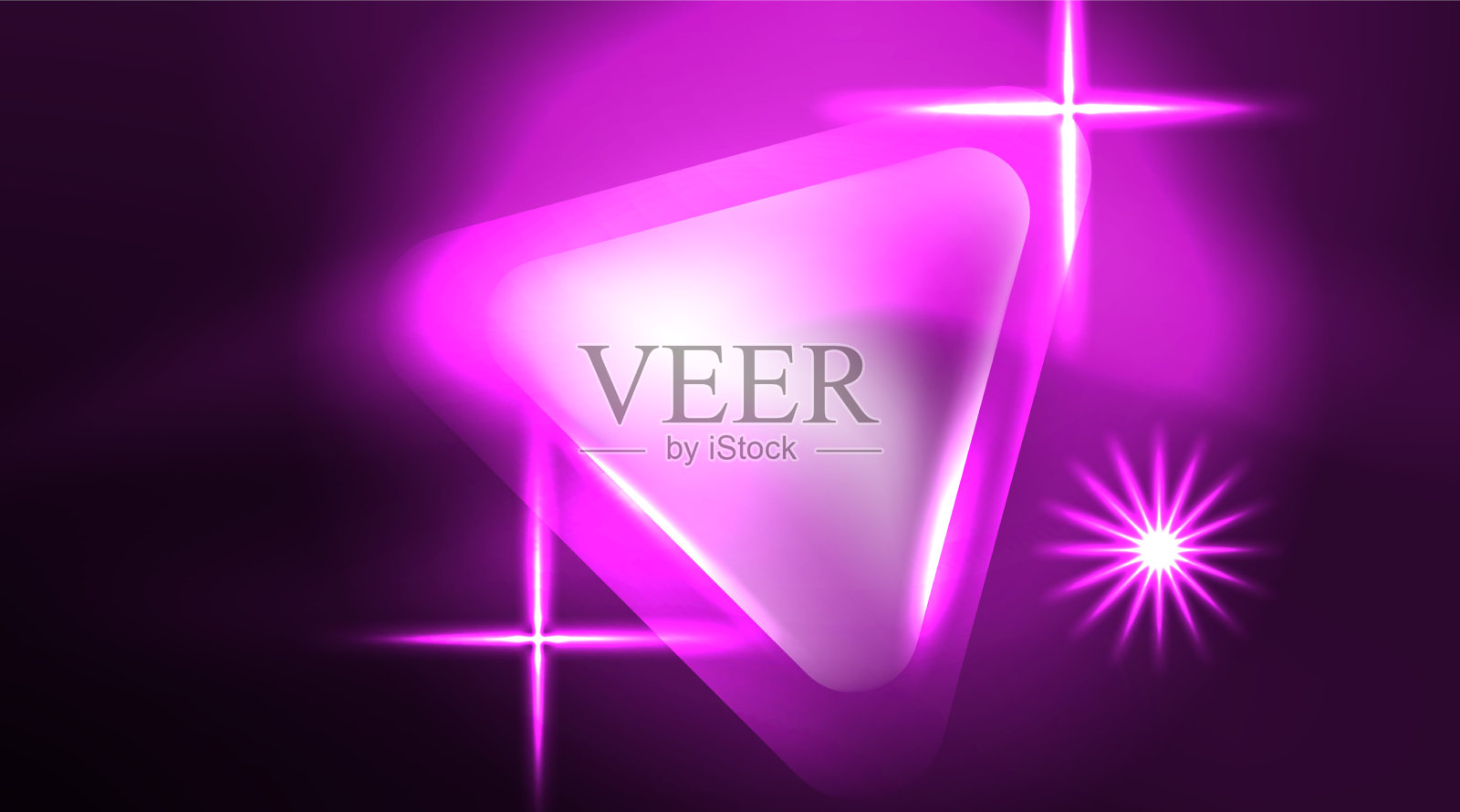 高科技霓虹灯三角形与灯光效果插画图片素材