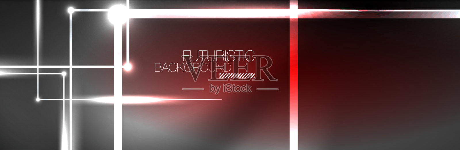 霓虹灯发光流体波线神奇能量空间插画图片素材