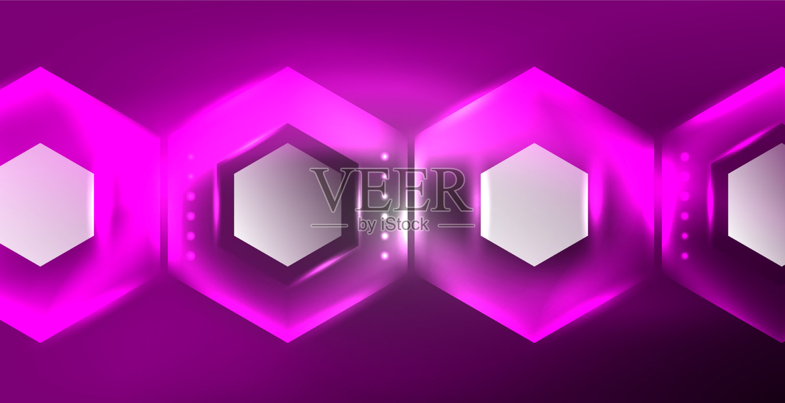 霓虹六边形背景高科技设计插画图片素材
