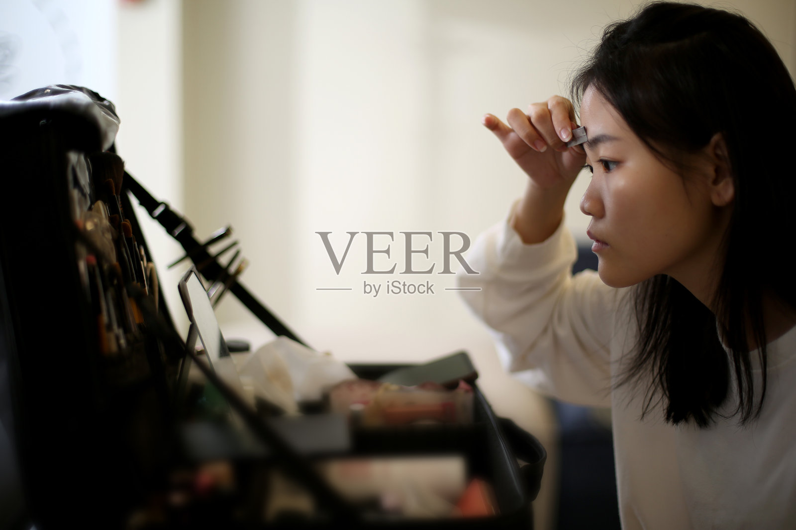 自己化妆照片摄影图片