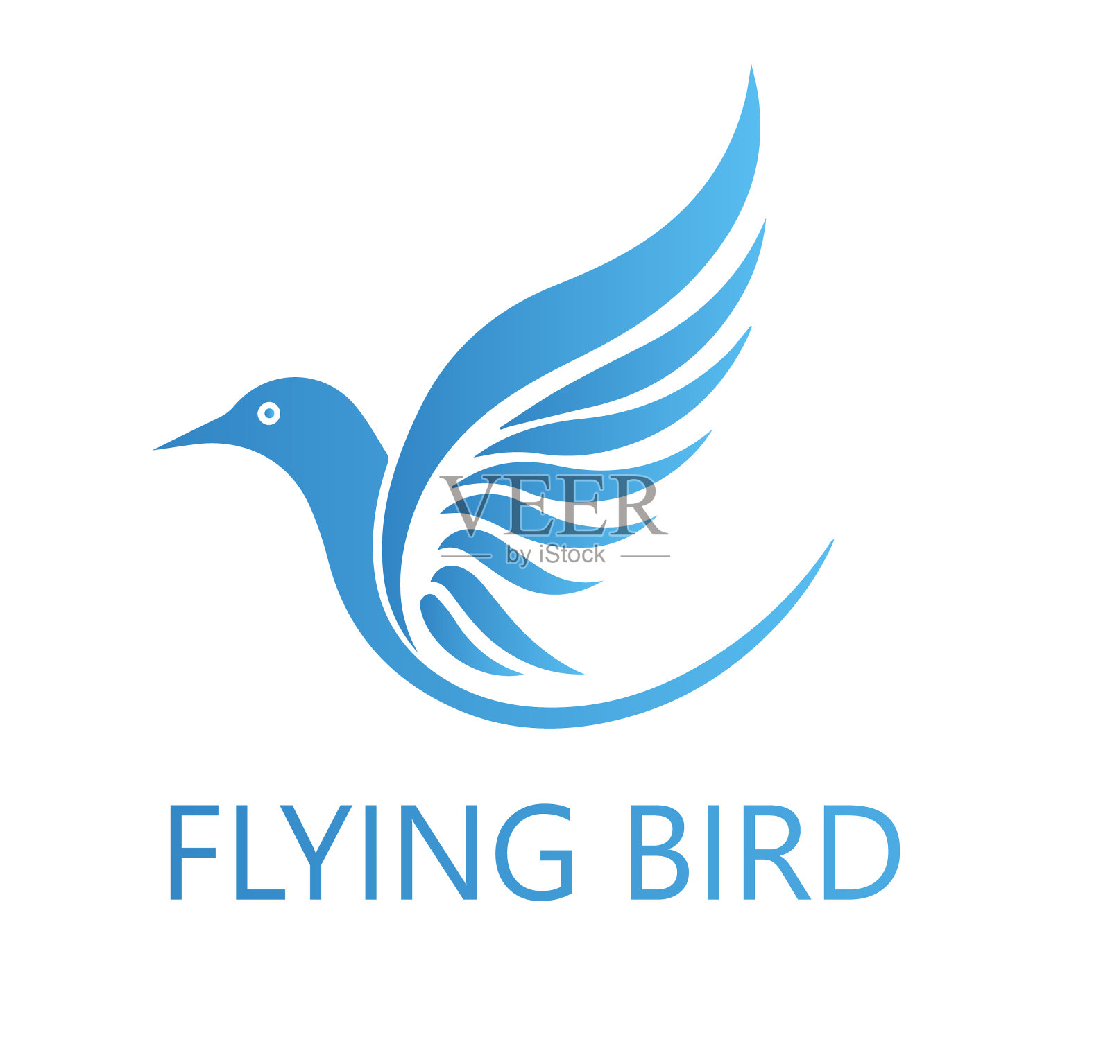 白色背景上孤立的飞鸟插画图片素材