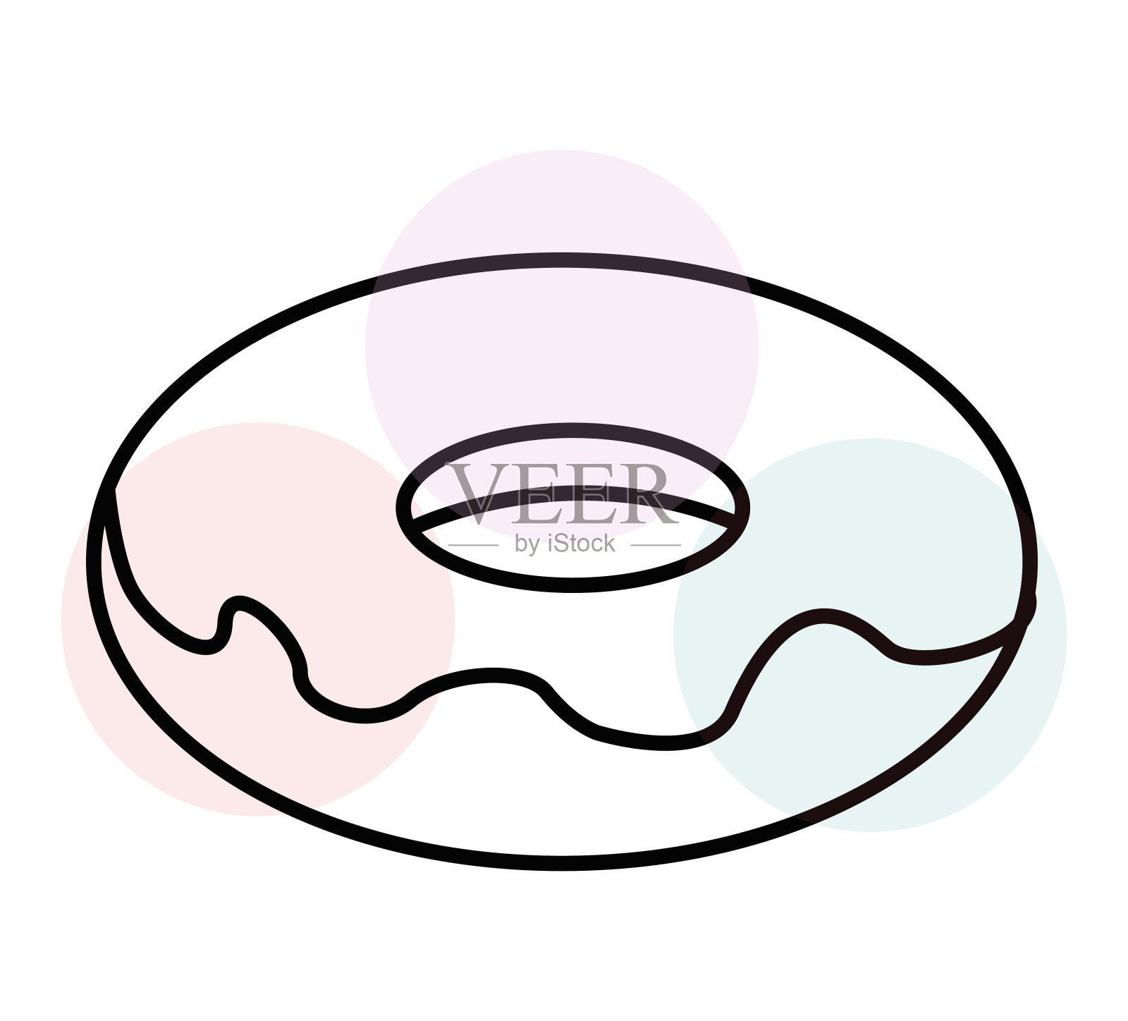 甜甜甜圈加糖霜插画图片素材