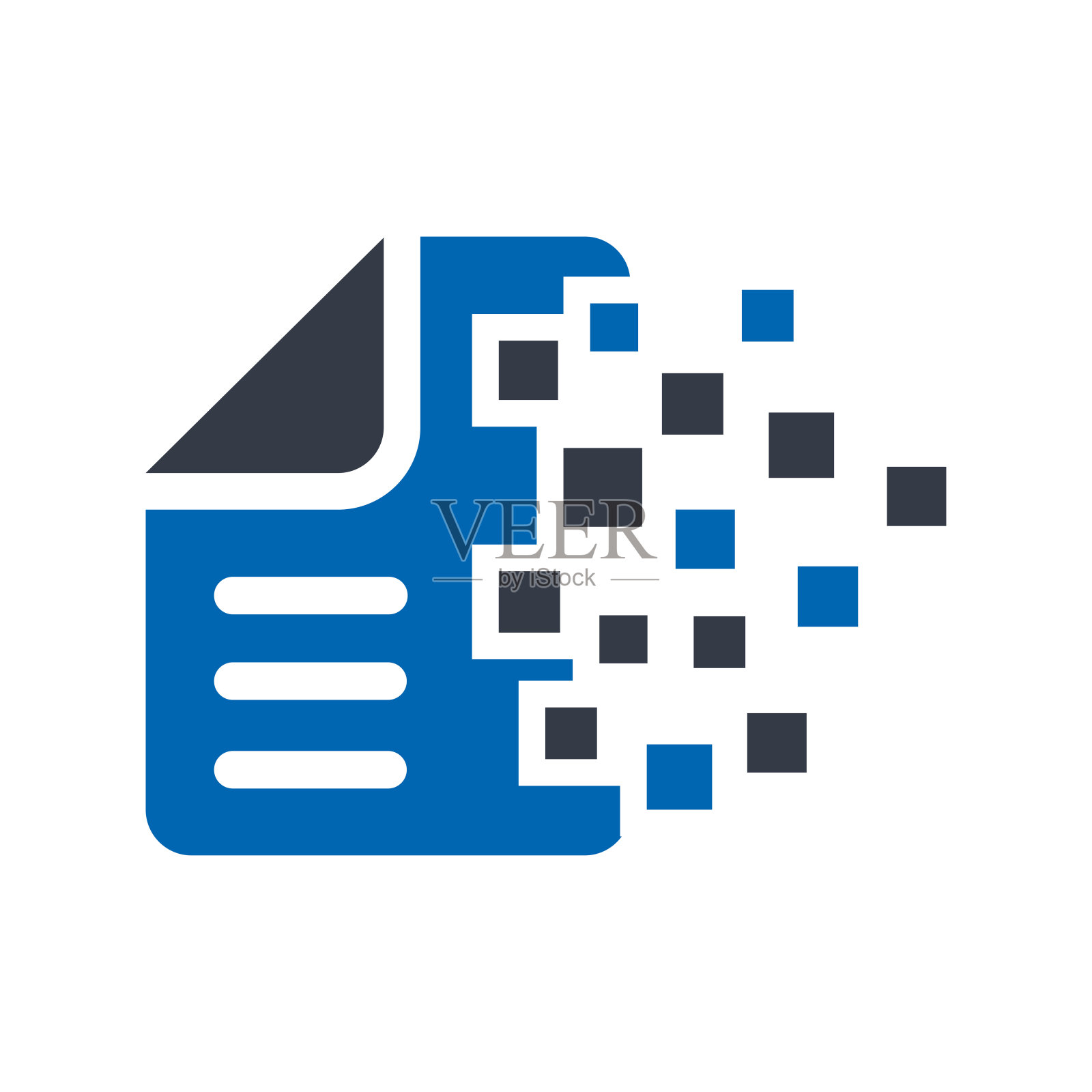 文件加密平面蓝色图标隔离在白色背景矢量插图| Seo图标插画图片素材