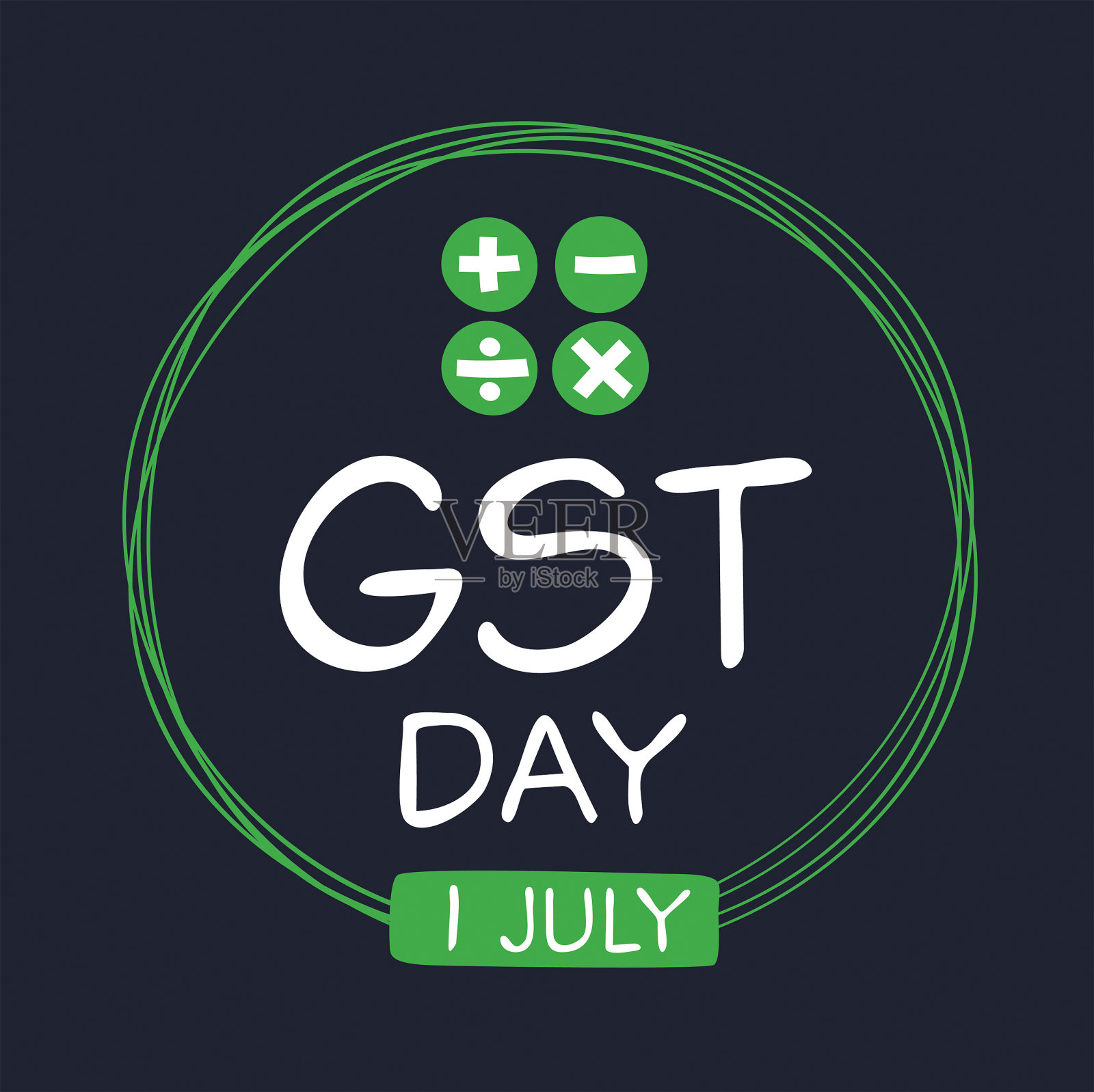 7月1日为商品及服务税日。插画图片素材