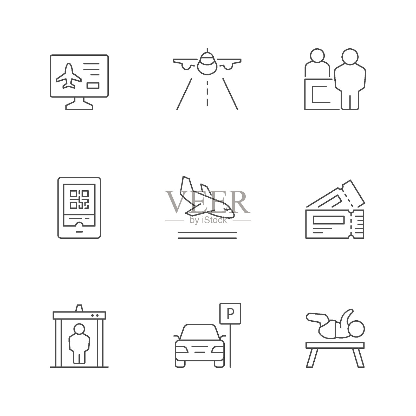 设置机场的线路图标图标素材