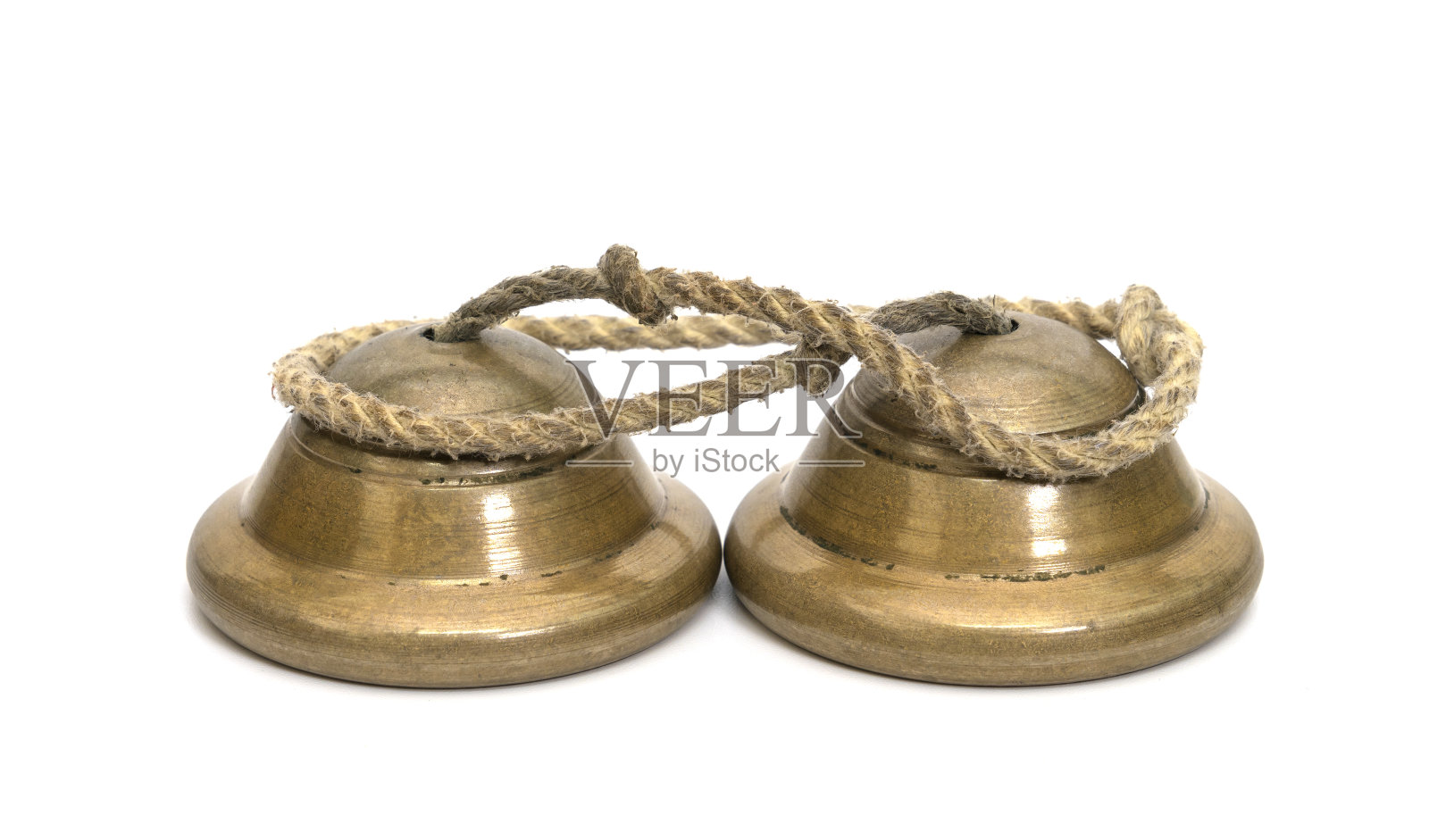 钹或清，泰国乐器，孤立在白色背景照片摄影图片