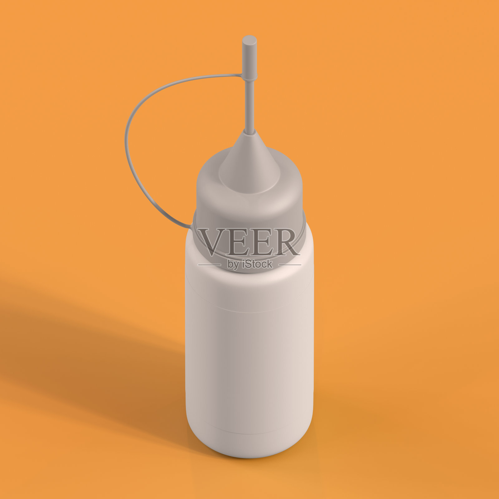 单色瓶在橙色背景，3d渲染照片摄影图片