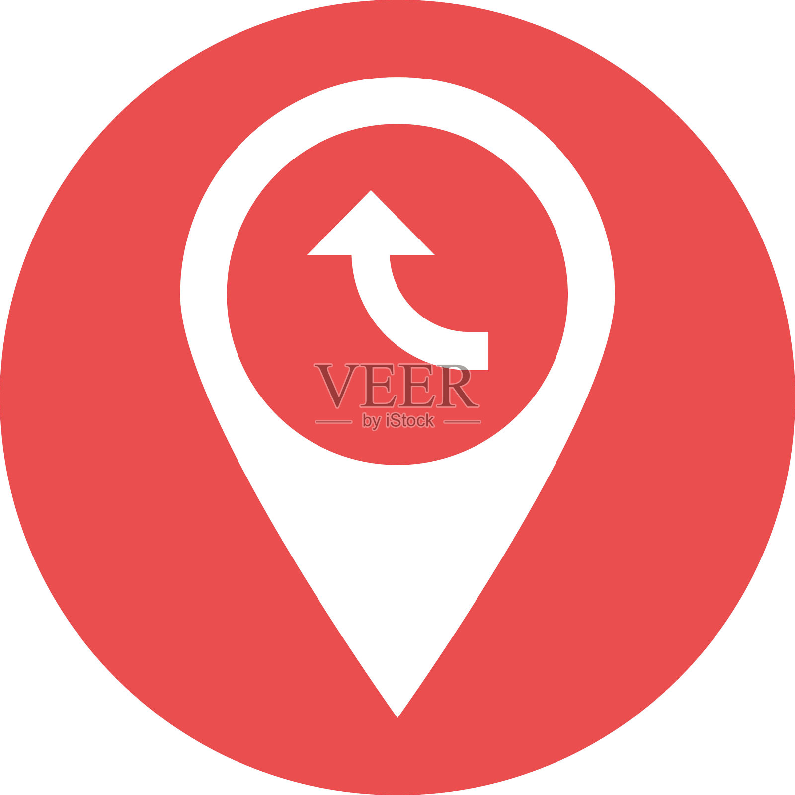 箭头位置矢量图标与时尚的背景颜色，可以很容易地编辑或修改插画图片素材