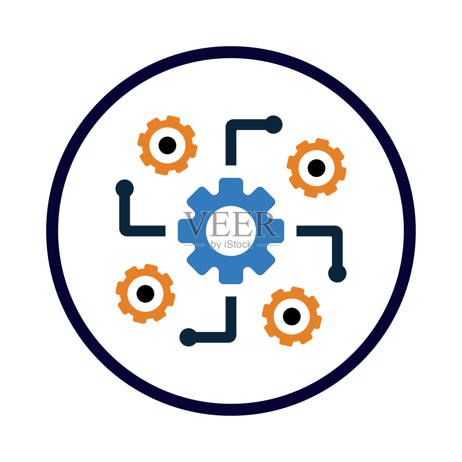 过程，机器人，自动化，齿轮，设置，业务自动化齿轮图标图标素材