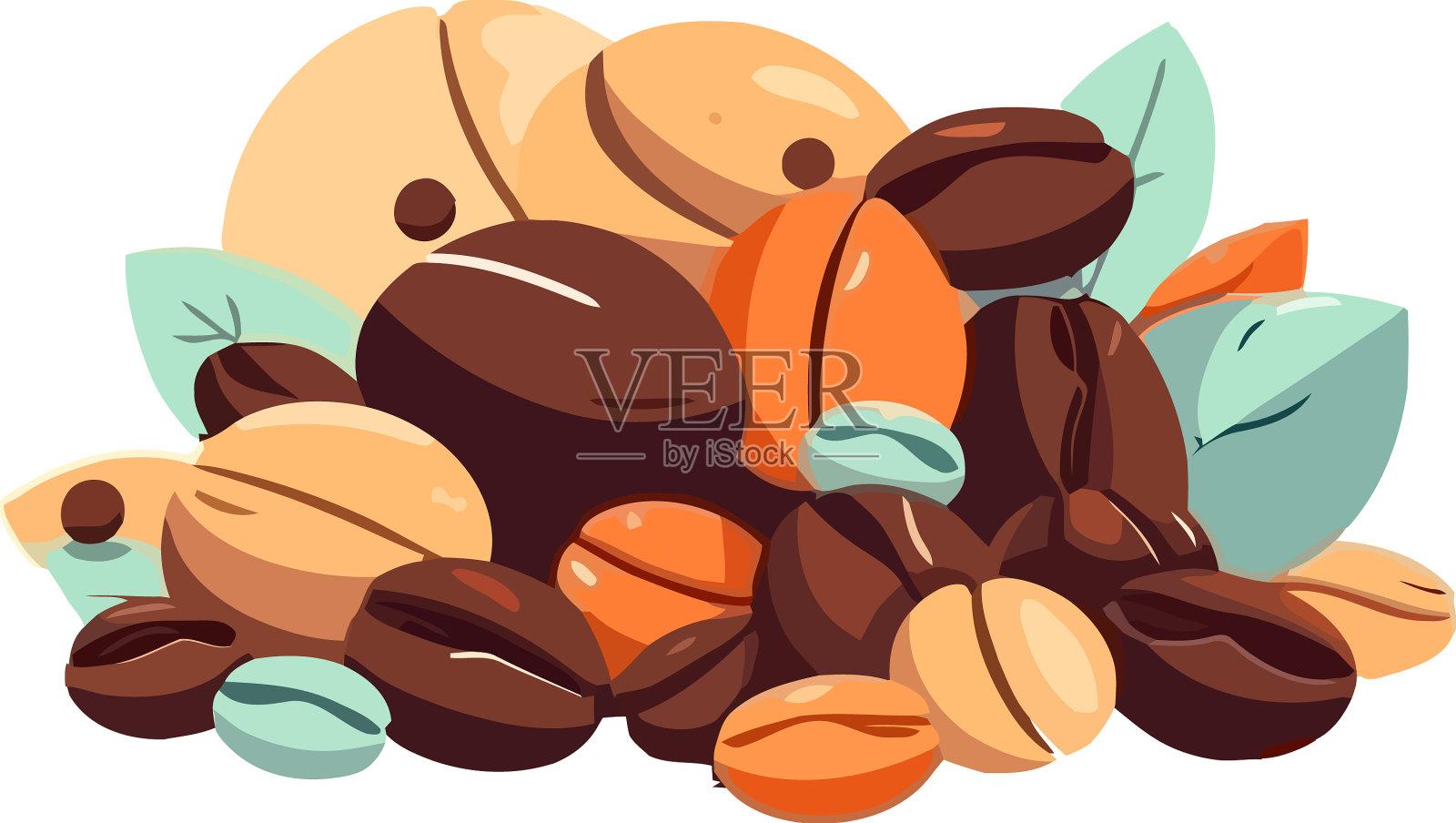 新鲜水果咖啡是完美的搭配设计元素图片