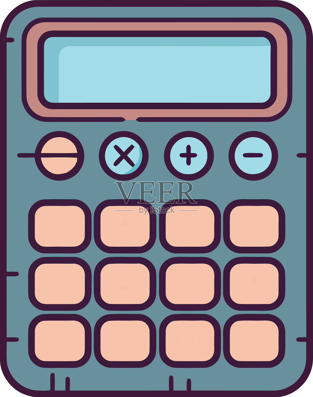 用于金融教育和商业的计算器插画图片素材