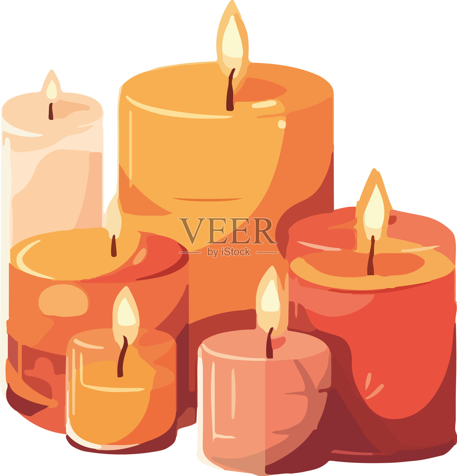 发光的蜡烛象征着爱和幸福插画图片素材