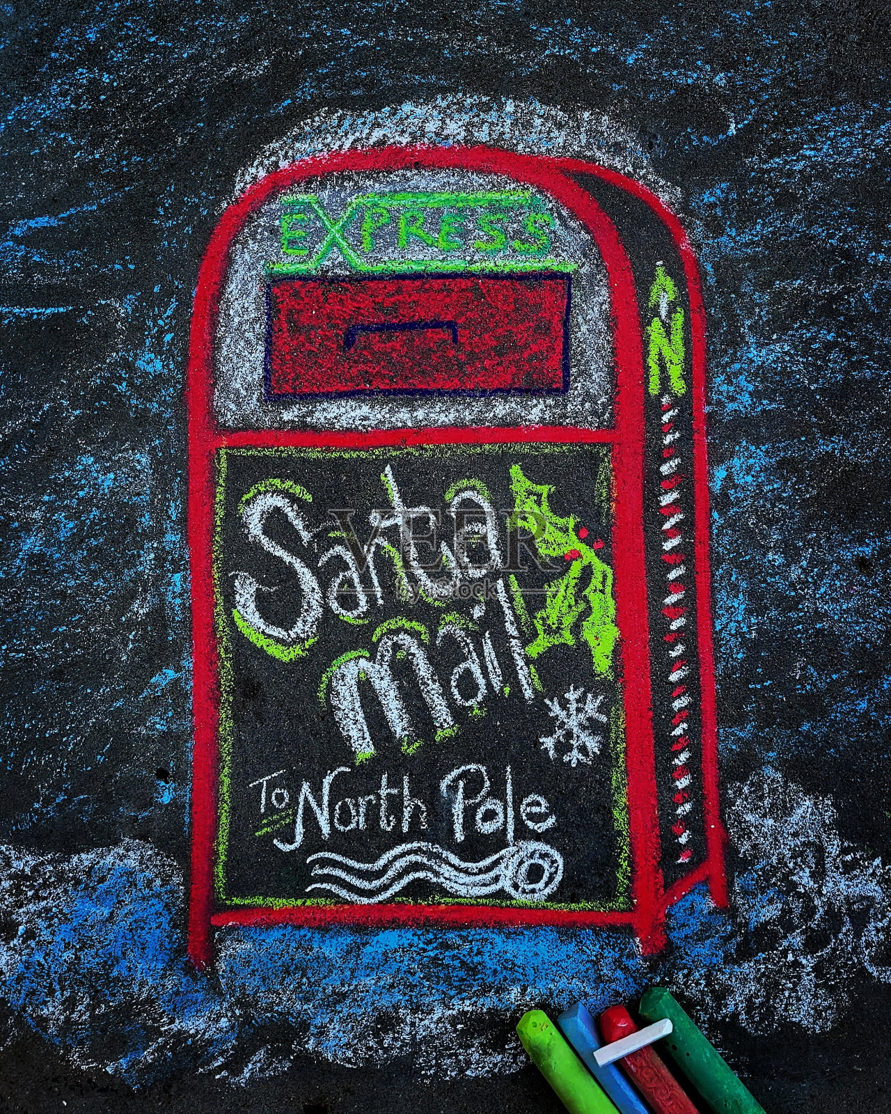 圣诞老人的邮箱照片摄影图片