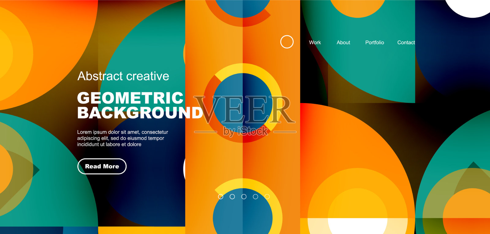 抽象技术登陆页面的背景与插画图片素材