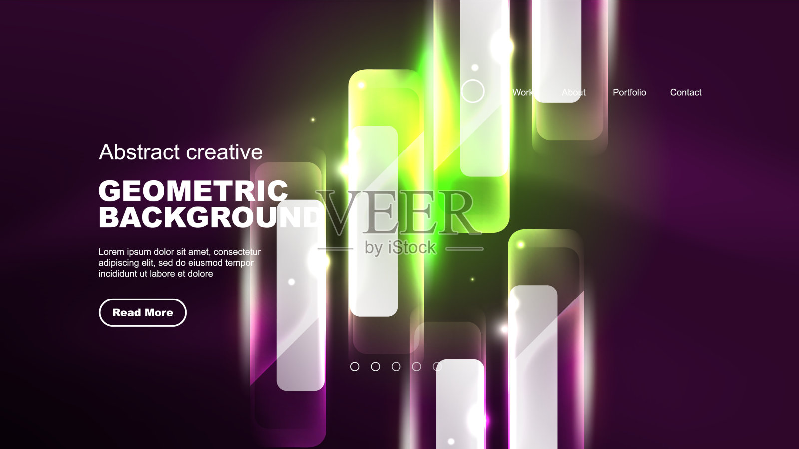 抽象背景登陆页玻璃几何插画图片素材