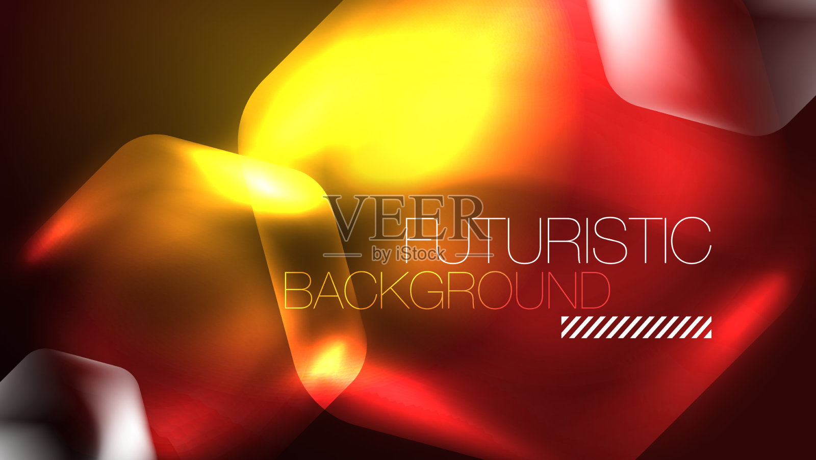 发光的霓虹六边形在黑暗空间数码插画图片素材