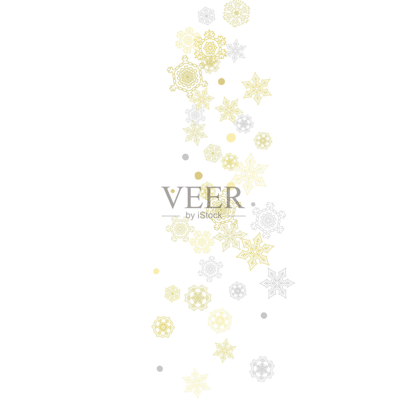 圣诞节和新年的雪花插画图片素材