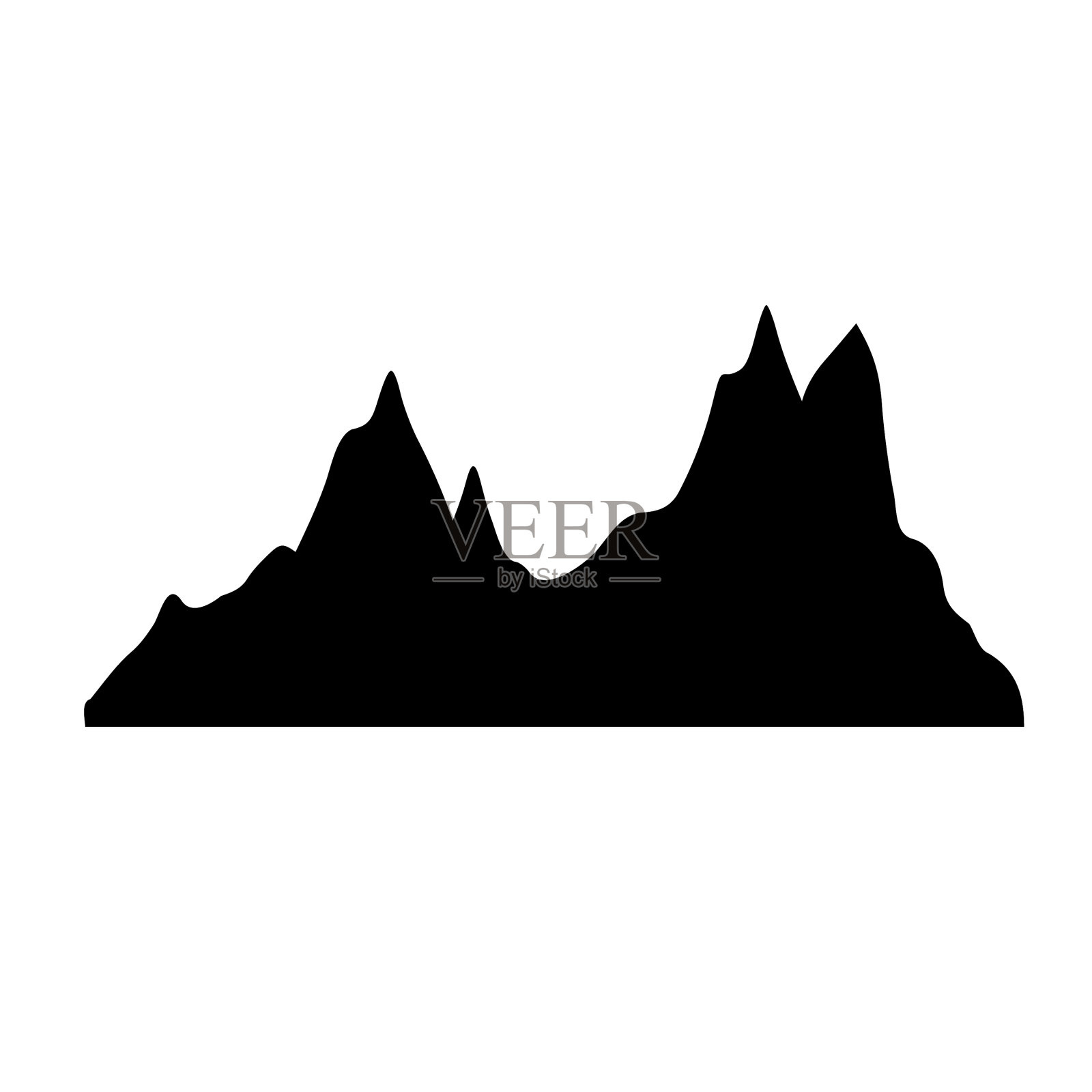 山图标简单的黑色形象图标素材