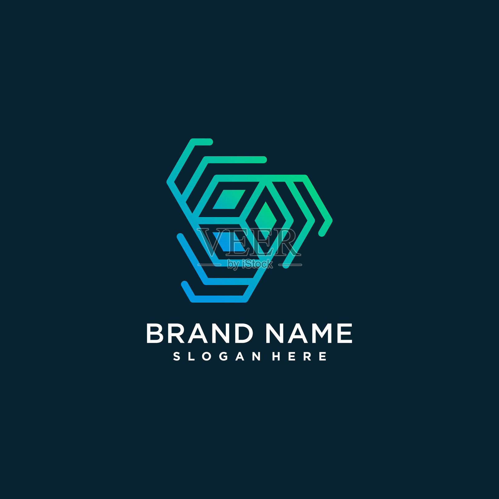 具有现代科技理念的抽象标志设计模板素材