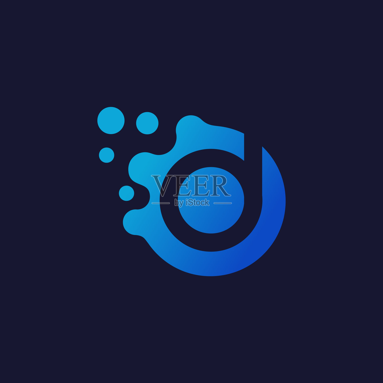 分子标志设计模板与字母d里面插画图片素材